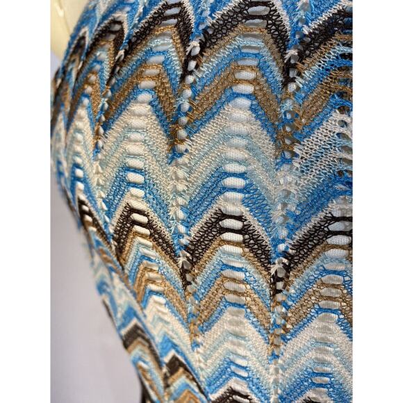 Chevron Print Ring Halter Mini Dress Cutout Tie NWT Rue21 Women's Juniors Size L - Picture 4 of 10